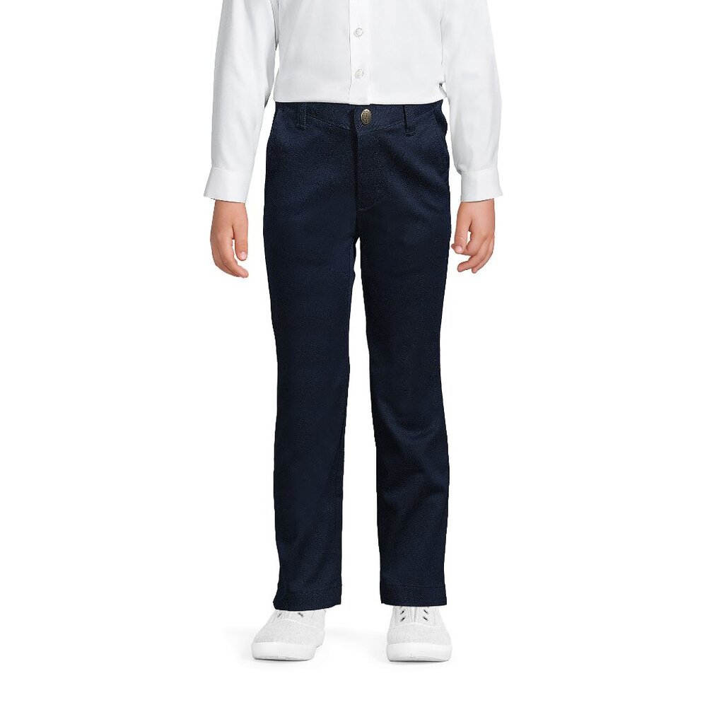 School Uniform Girls Plain Front Chino Pants, Classic Navy, NWT